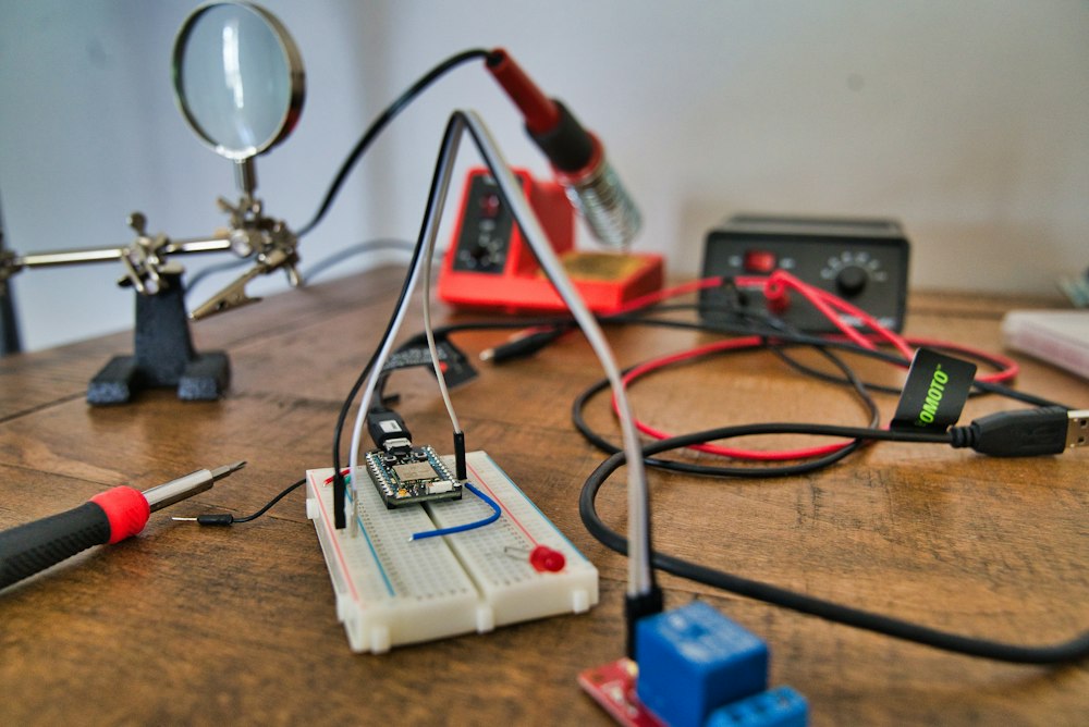 ECU and sensor test bench wired up for hands-on evaluation